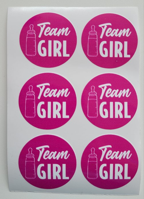 Set 6 stickere adezive dezvaluire girl 4 cm [4]