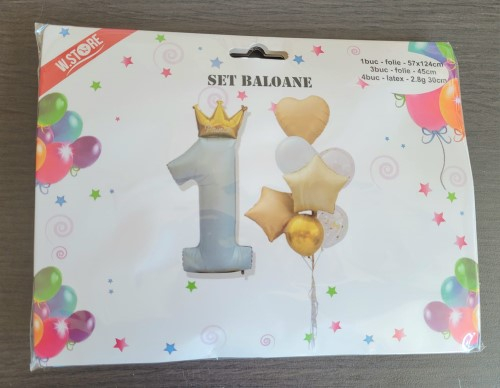 Set 8 baloane folie si latex prima aniversare baiat 45 cm [8]