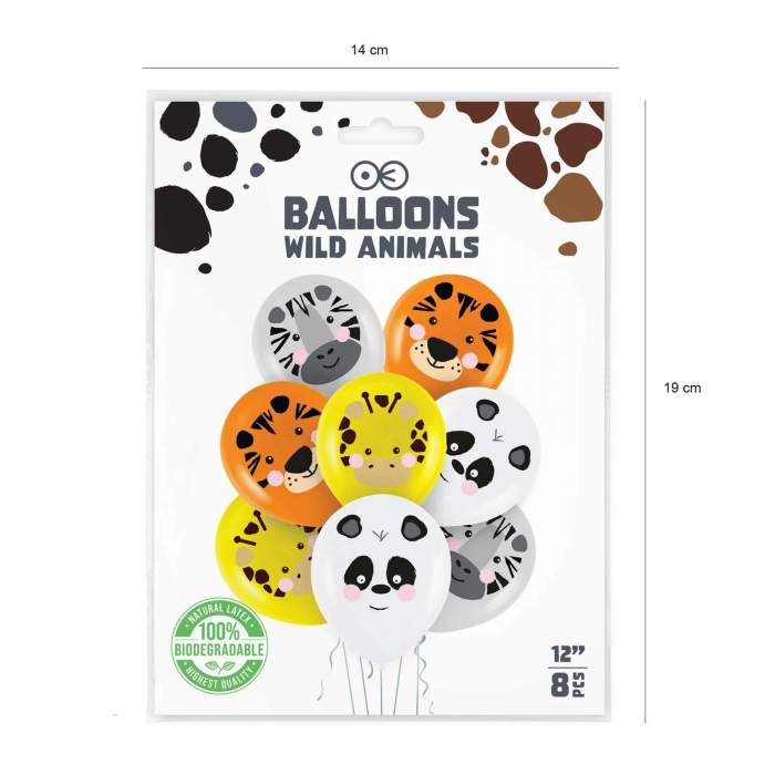 Set 8 baloane latex animalute salbatice 30 cm [9]