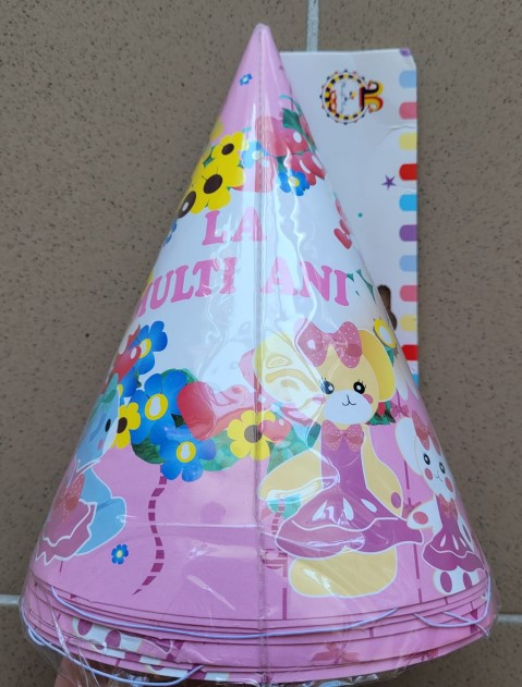 Set 8 coifuri roz cu flori si ursuleti 13. 5 x 21 cm [3]