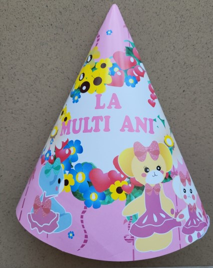 Set 8 coifuri roz cu flori si ursuleti 13. 5 x 21 cm [2]
