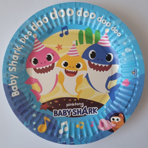 Set 8 farfurii carton Baby Shark bio 18 cm [2]