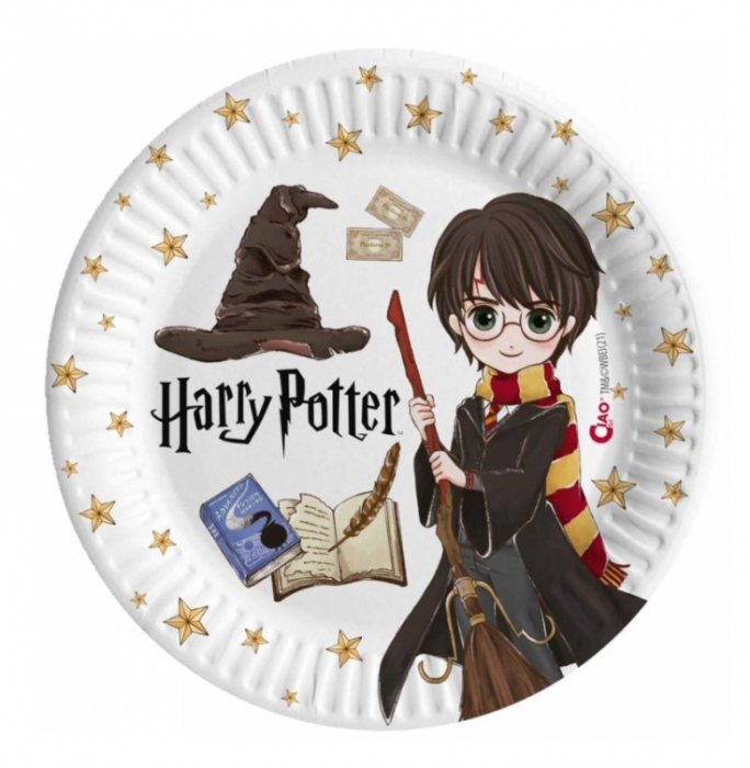 Set 8 farfurii carton Harry Potter 18 cm