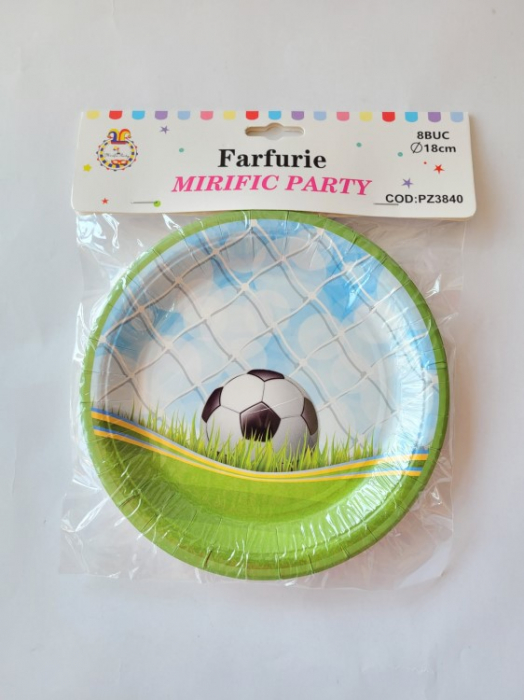 Set 8 farfurii fotbal plasa 18 cm [3]