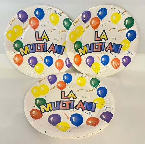 Set 8 farfurii La multi ani baloane 18 cm [2]