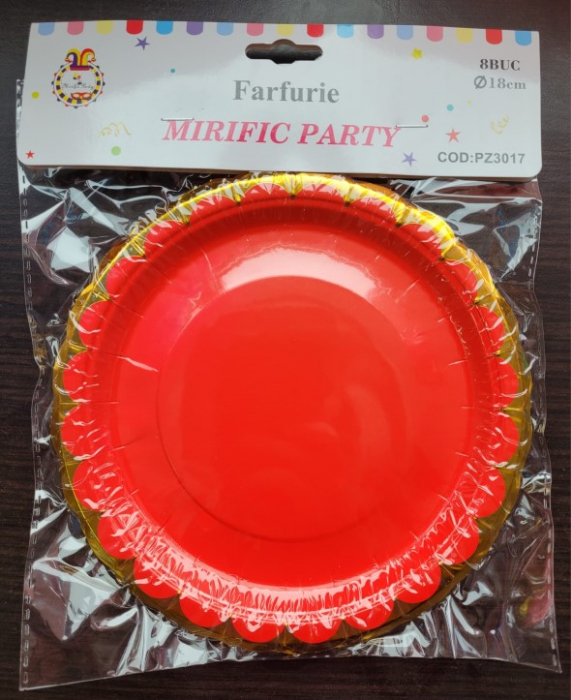 Set 8 farfurii rosii de 18 cm [4]