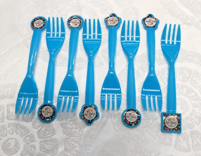 Set 8 furculite La multi ani albastru 14,5 cm [4]