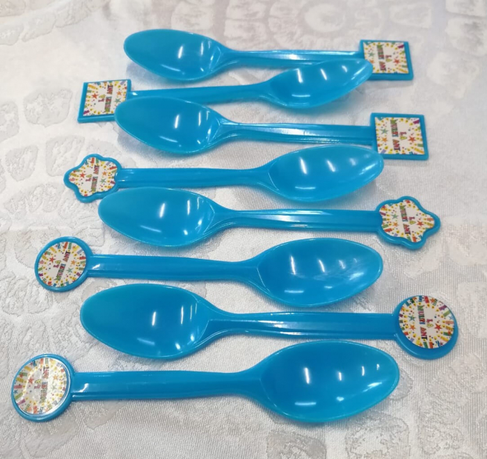 Set 8 lingurite La multi ani albastru 13,5 cm [3]