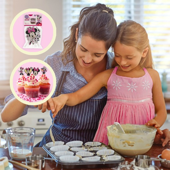 Set 8 modele decor hartie tort / briosa Minnie Mouse 16 buc [4]