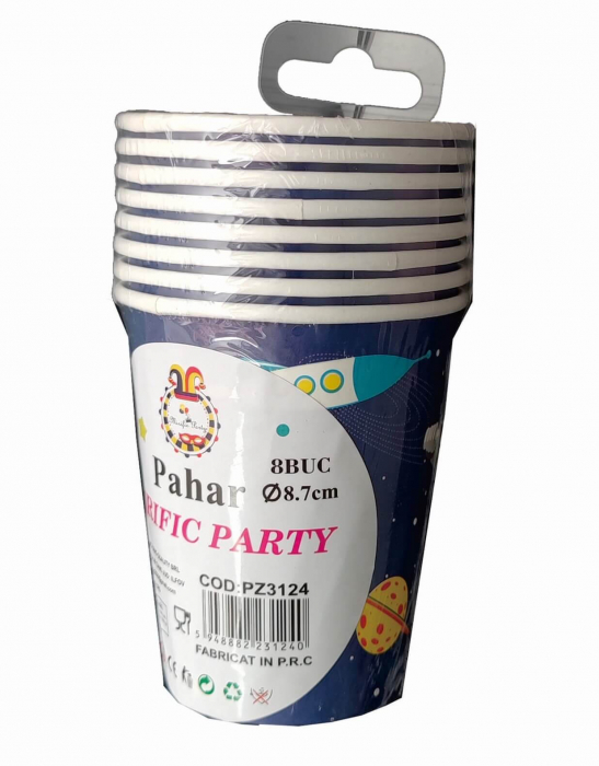 Set 8 pahare carton Astronaut / Spatiu 175 ml [5]