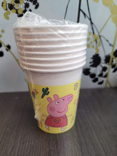 Set 8 pahare carton galben Peppa Pig 200 ml [3]