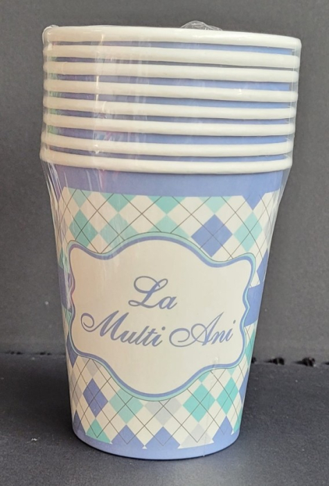 Set 8 pahare La multi ani albastre 235 ml [4]