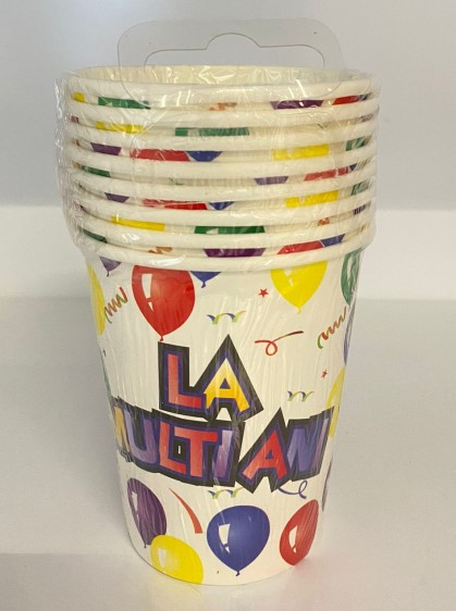 Set 8 pahare La multi ani baloane 210 ml [3]