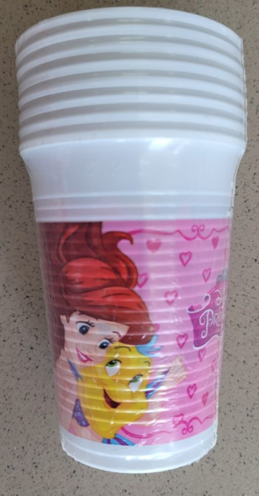 Set 8 pahare plastic Disney Princess 200 ml [3]