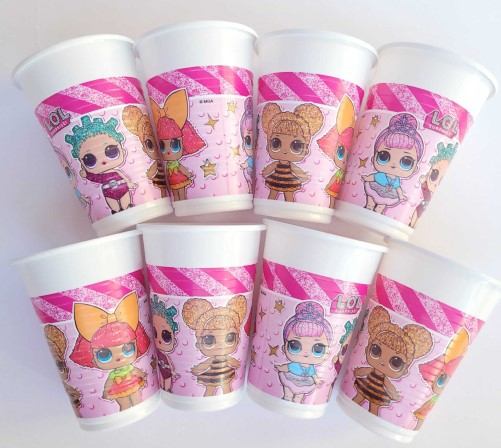 Set 8 pahare plastic LOL Surprise roz 200 ml [3]