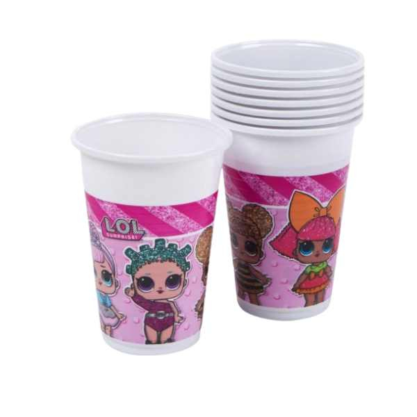 Set 8 pahare plastic LOL Surprise roz 200 ml [2]