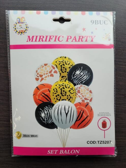 Set 9 baloane latex print animal 30 cm [9]