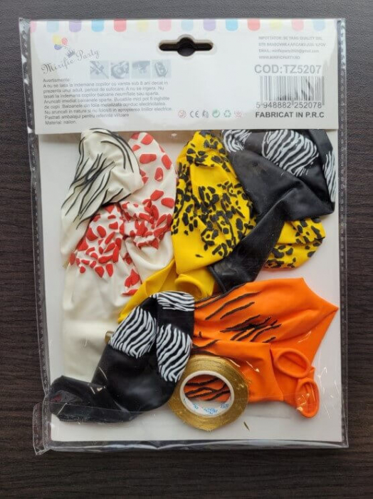 Set 9 baloane latex print animal 30 cm [8]