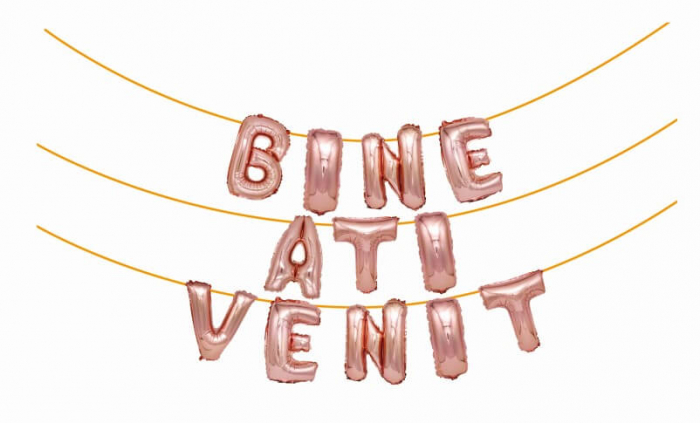 Set baloane folie Bine ati venit rose gold 40 cm [2]