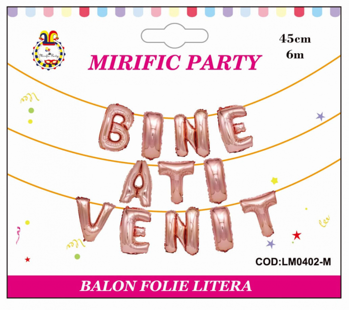 Set baloane folie Bine ati venit rose gold 40 cm [6]