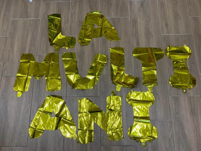 Set baloane folie "La multi Ani" auriu 40Cm [2]