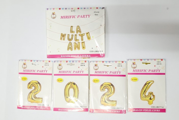 Set Baloane folie Revelion la multi ani 2024 auriu [8]