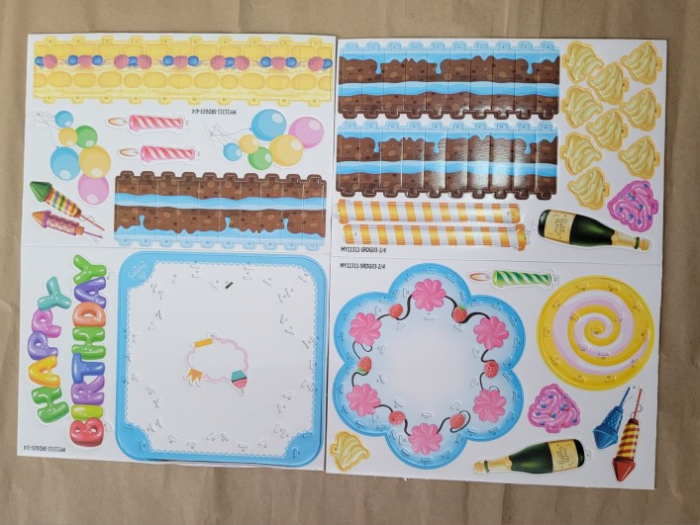 Set decor carton 3D tort cu artificii 14 x 20 cm [3]