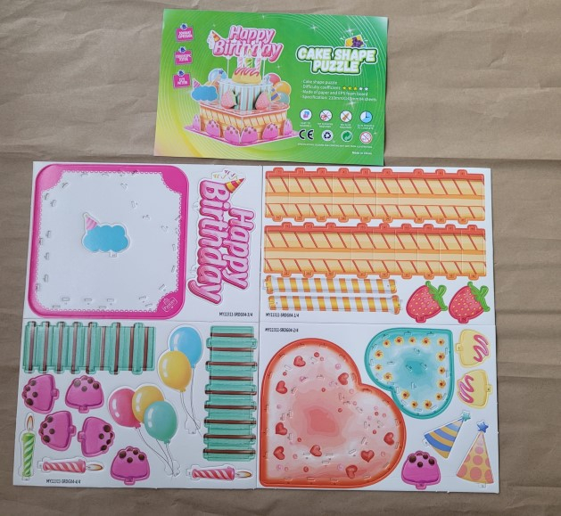 Set decor carton 3D tort cu fructe 14 x 20 cm [2]