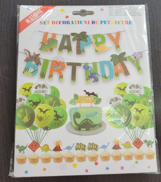 Set decor petrecere Dinozauri baloane si accesorii 38 buc [10]