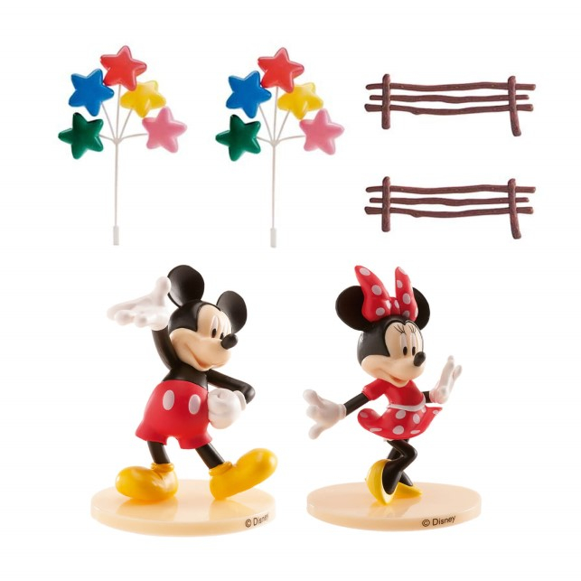 Set decor tort plastic Mickey Minnie 6 buc