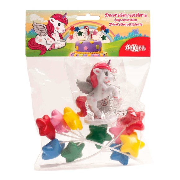 Set decor tort plastic Unicorn 3 buc [5]