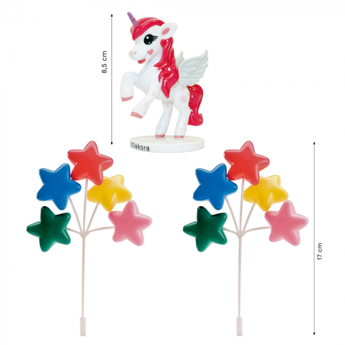 Set decor tort plastic Unicorn 3 buc [2]