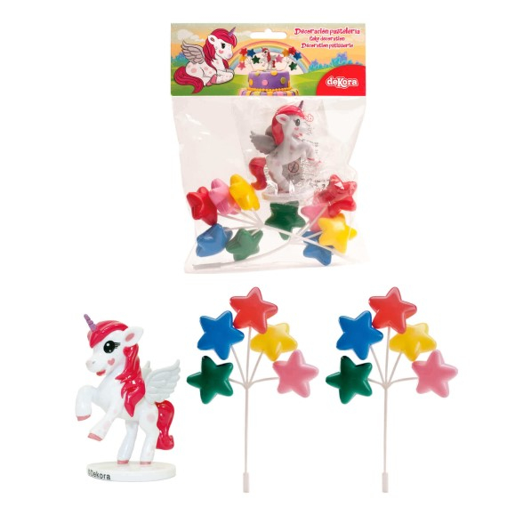 Set decor tort plastic Unicorn 3 buc [4]