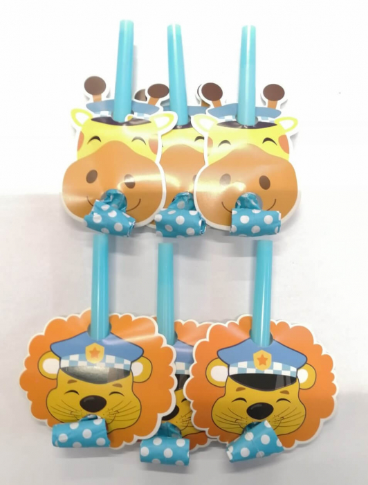 Set petrecere 36 piese paie, pahare, suflatori, coifuri, farfurii, ochelari Party Animale politist [8]