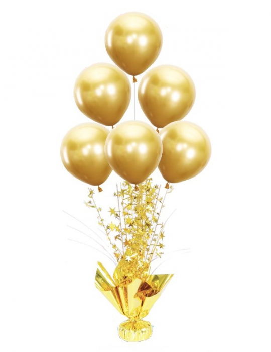 Suport auriu decorativ cu 6 baloane aurii