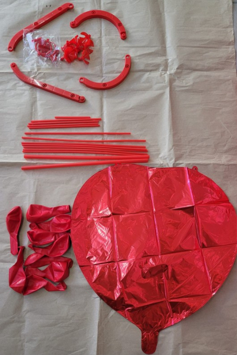 Suport decorativ baloane inima rosie 10 buc [3]