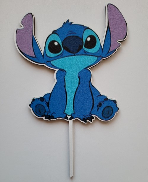 Topper de tort lemn Stitch 12 cm [2]