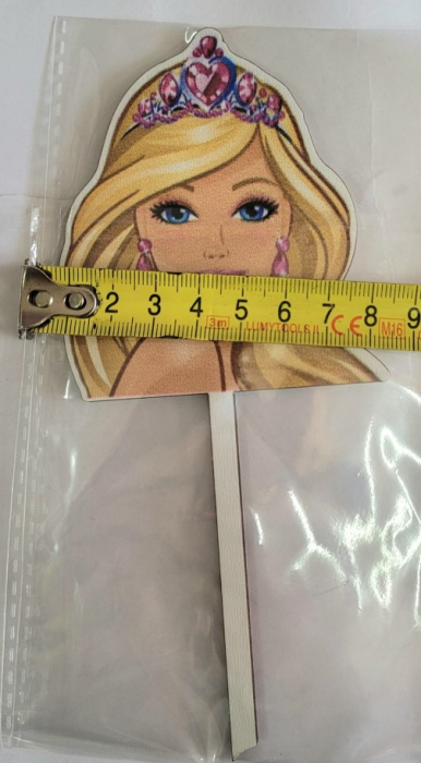 Topper / decor tort lemn Barbie 9 x 7 cm [4]