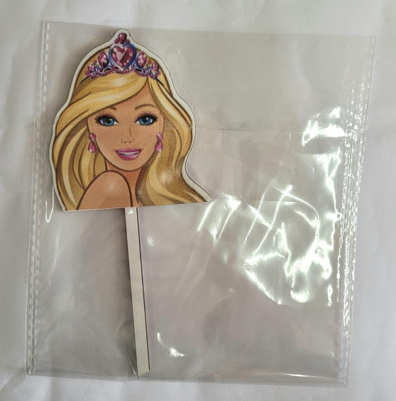 Topper / decor tort lemn Barbie 9 x 7 cm [5]