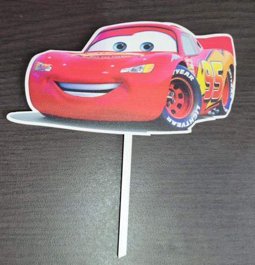 Topper de tort lemn Cars 7.5 x 15 cm [2]