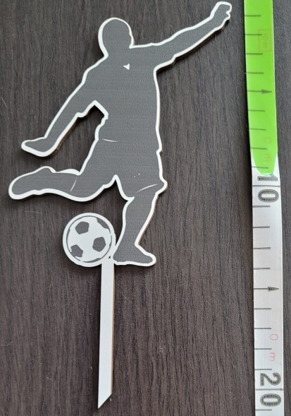 Topper de tort lemn fotbalist 14 x 12 cm [3]