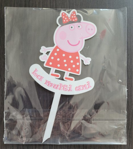 Topper de tort lemn Peppa Pig 13 x 10 cm [4]