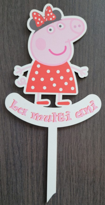 Topper de tort lemn Peppa Pig 13 x 10 cm [2]