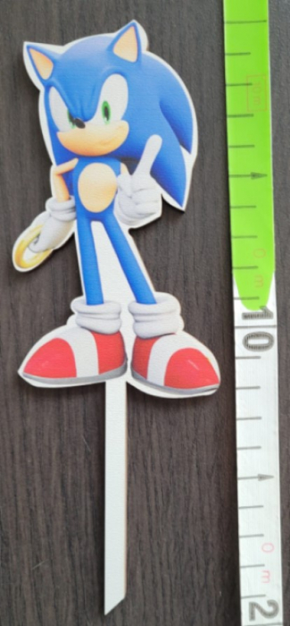 Topper de tort lemn Sonic 10 x 7 cm [3]