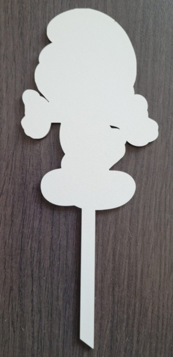Topper de tort lemn Strumf 10 x 8 cm [5]