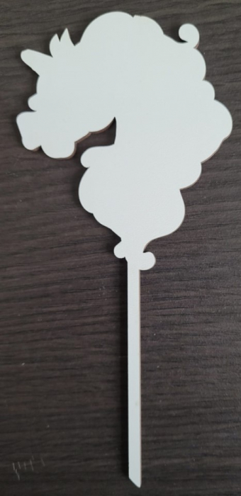 Topper de tort lemn, Unicorn, 11 x 9 cm [5]