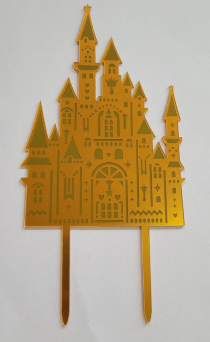 Topper tort castel printese auriu 16 x 10 cm [2]