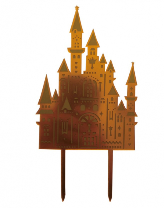 Topper tort castel printese auriu 16 x 10 cm [1]