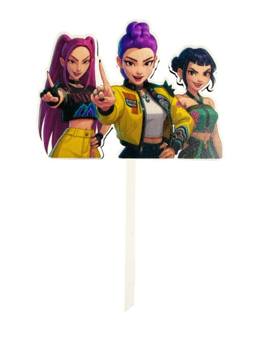 Topper tort lemn K-pop 10 x 13 cm [1]