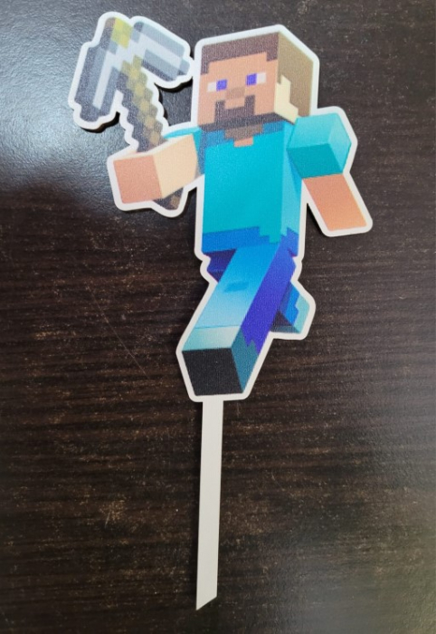 Topper tort lemn Minecraft 11 x 9 cm [2]